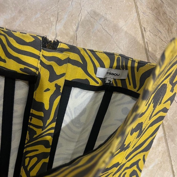 Miaou Yellow zebra print corset top - Picture 2 of 5